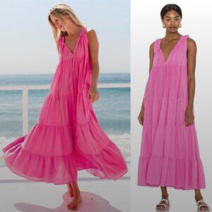 9Seed Dress Lighthouse Beach Maxi Sleeveless in Peony Pink